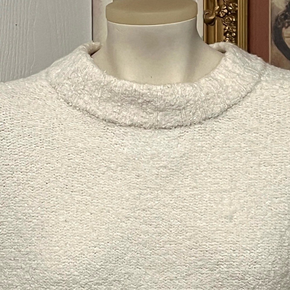 OLD NAVY‎ Ivory Cream Boucle Pullover Sweater Women's XS Mock-Neck Long Sleeve - Picture 3 of 9